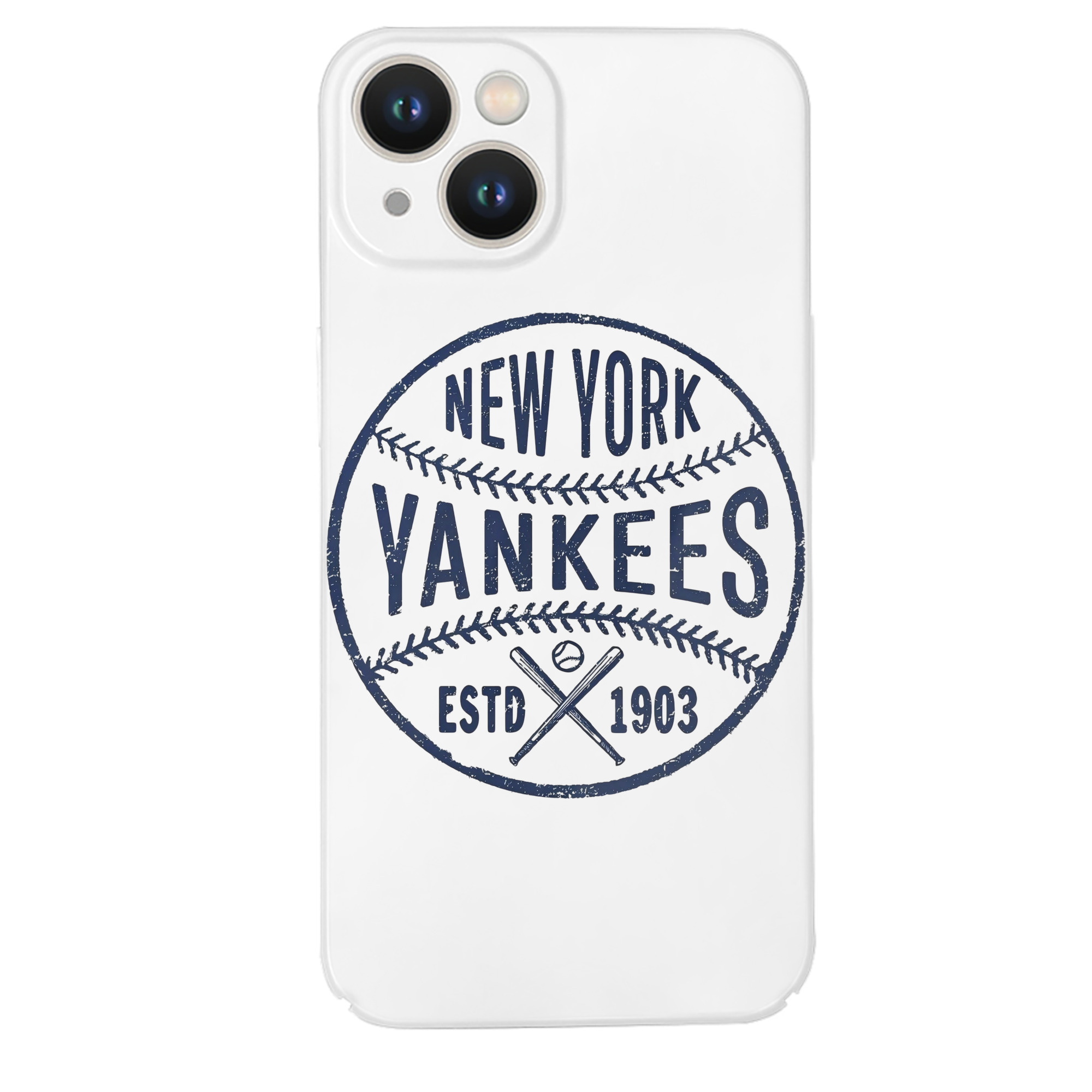 New York Yankees Estd 1903 IPhone 14 Series Full-Cover Hard Case – Shockproof With Raised Camera Protection – Precise Cutouts, Wireless Charging Compatible – Durable, Anti-Yellowing, Easy To Clean